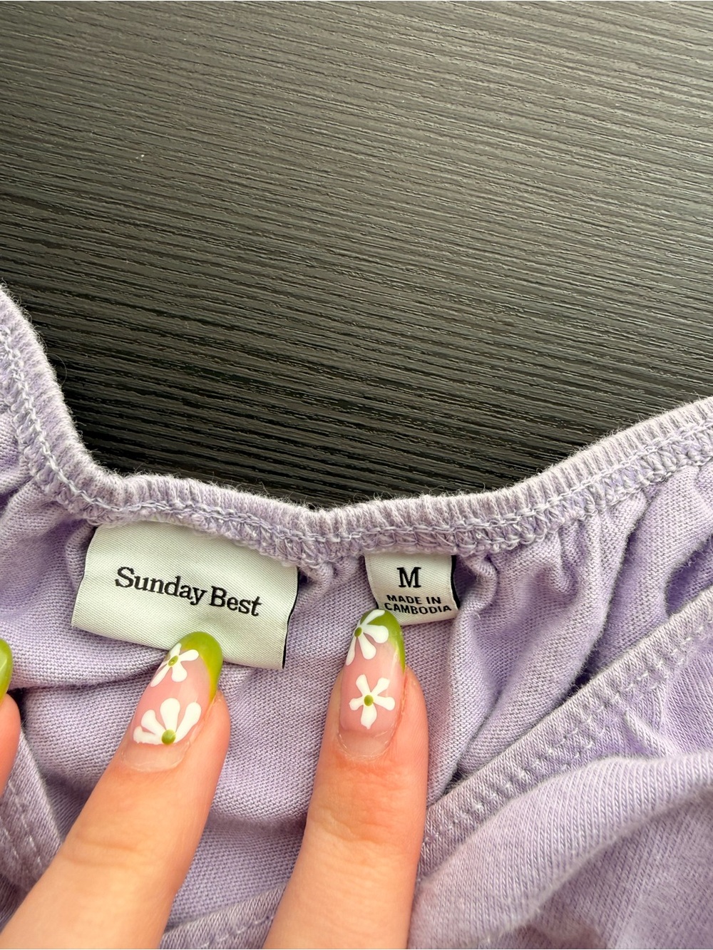 Sunday Best Light Purple Tie-Front Puff Sleeve Crop Top - Picture 3 of 4